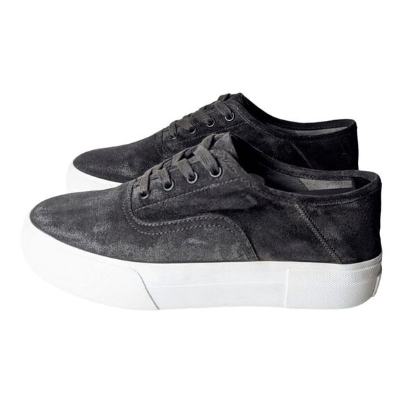 VINCE Copley Grey Suede Platform Sneaker Size 7.5 - Picture 2 of 7